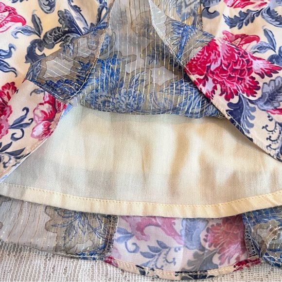 Anthropologie Hemant & Nandita Lourve metallic floral maxi skirt - Picture 7 of 12